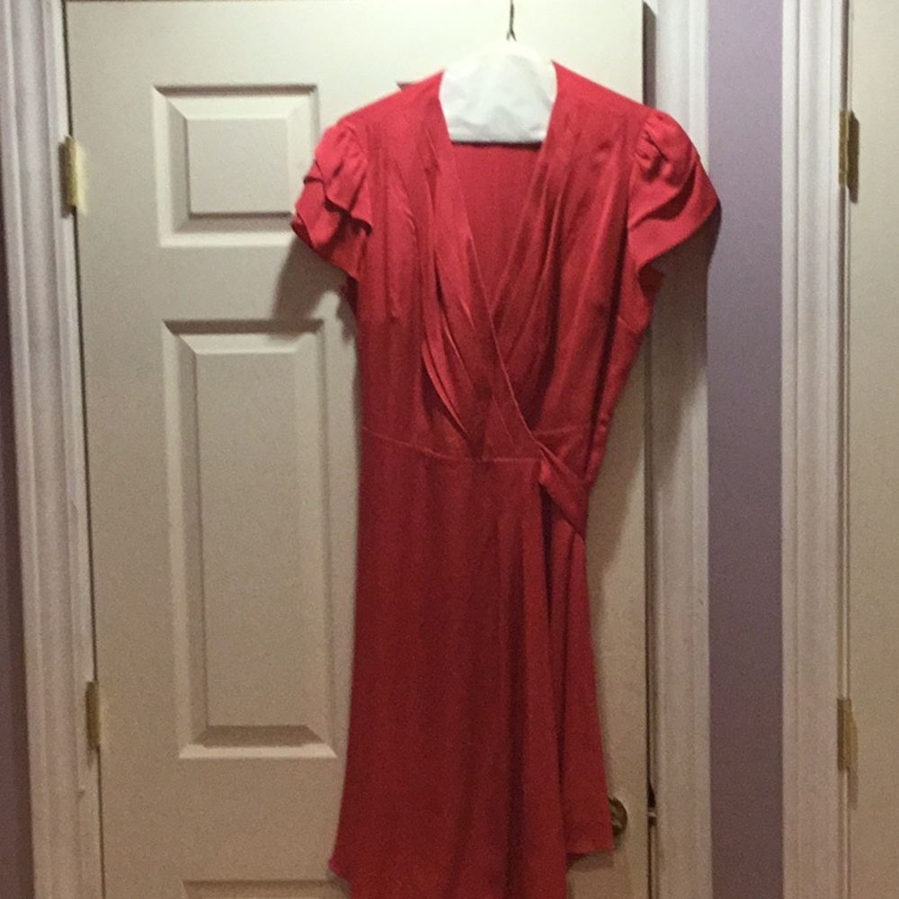 Peach/orange wrap dress